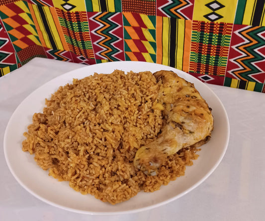 Jollof Rice + 1/4 Chicken