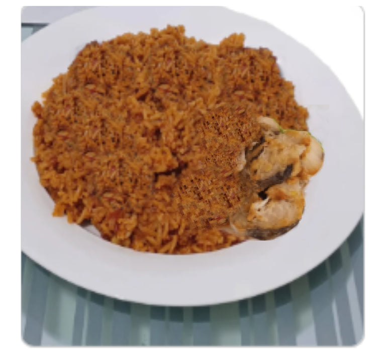 Jollof Rice + Hake fish